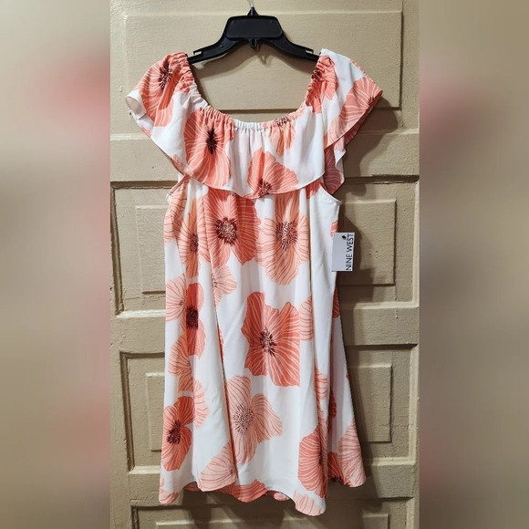 Nine West Wear 2 Ways Off/On The Shoulders Mini Dress NWT - Picture 1 of 5